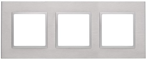 Рамка универсальная Эра Elegance 3-м. металл алюминий/алюминий фото Рамка универсальная Эра Elegance 3-м. металл алюминий/алюминий картинка