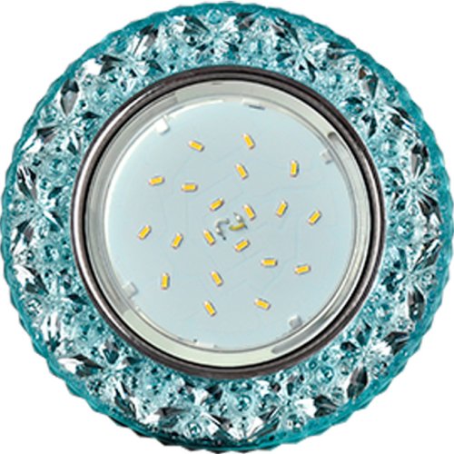 Светильник встраиваемый Ecola Бабочки H4 LD4070 GX53 220В 20/5Вт Хром/голубой/125х90х35мм картинка 
