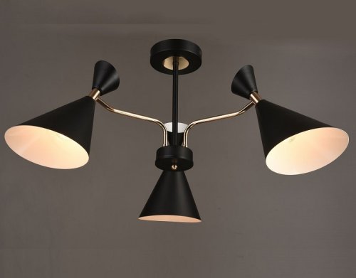 Люстра потолочная трехрожковая Лофт Мелодия Света Е27 Черный/золото фото Люстра потолочная трехрожковая Лофт Мелодия Света Е27 Черный/золото картинка