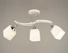Люстра потолочная трехрожковая Мелодия Света Е27 220В 60Вт Белый/хром P5507/3 картинка 