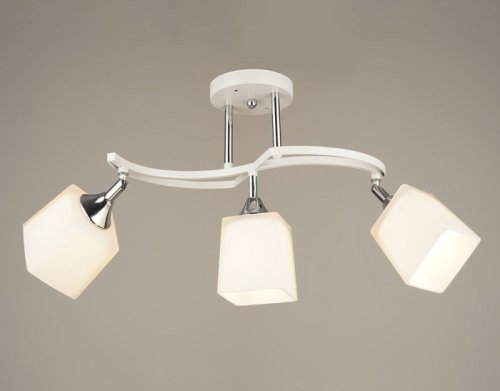 Люстра потолочная трехрожковая Мелодия Света Е27 220В 60Вт Белый/хром P5507/3 картинка 