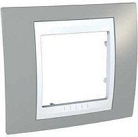 Рамка горизонтальная Schneider Electric Unica Хамелеон 1-м. серый/белый