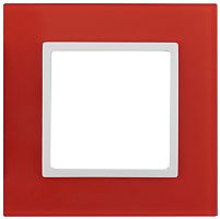Рамка универсальная Эра Elegance 1-м. стекло красное/белый картинка