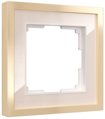 Рамка универсальная Werkel Baguette 1-м. металл айвори/латунь фото Рамка универсальная Werkel Baguette 1-м. металл айвори/латунь картинка