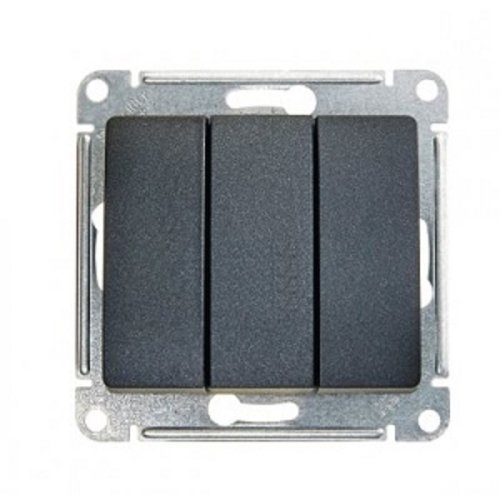 Выключатель без рамки Systeme Electric Glossa 3-кл. антрацит картинка фото 2