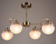Люстра потолочная четырехрожковая Мелодия Света Шары Е27 Бронза P7439/4 картинка 
