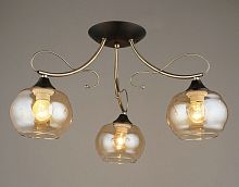 Люстра потолочная трехрожковая Мелодия Света Е27 Золото/черное картинка 