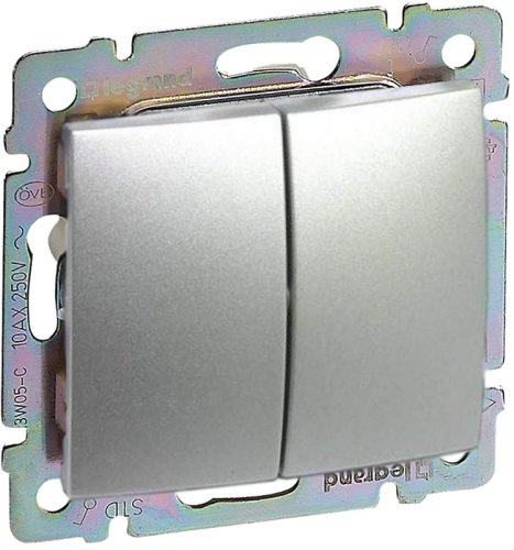 Выключатель без рамки Legrand Valena 2-кл. алюминий фото фото 3 Выключатель без рамки Legrand Valena 2-кл. алюминий картинка фото 3