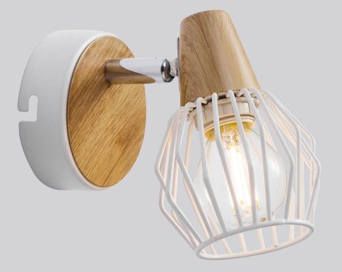 Бра однорожковое Rivoli Naturale W1 WT Е14 Белый/дерево картинка 