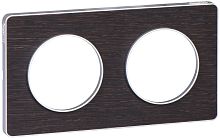 Рамка универсальная Schneider Electric Odace 2-м. дерево венге/алюминий картинка