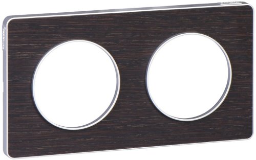 Рамка универсальная Schneider Electric Odace 2-м. дерево венге/алюминий картинка