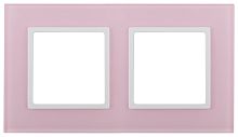 Рамка универсальная Эра Elegance 2-м. стекло розовое/белый картинка