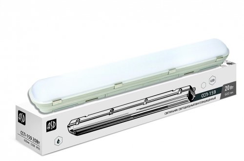 Светильник линейный герметичный LLT ССП-159 220В 18Вт 1350Лм 4000К IP65 640х80мм картинка  фото 3