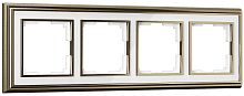Рамка универсальная Werkel Palacio Classic 4-м. металл бронза/белый картинка