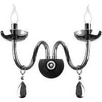 Бра двухрожковое Rivoli Хрусталь Fumoso A2 CR Е14 Хром/черный картинка 