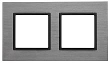 Рамка универсальная Эра Elegance 2-м. металл титан/антрацит картинка