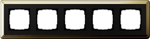Рамка универсальная Gira ClassiX 5-м. латунь/черный картинка