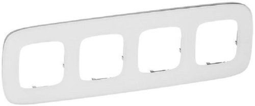 Рамка универсальная Legrand Valena Allure 4-м. глянцевое стекло белый картинка
