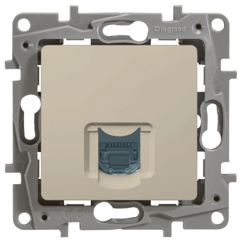 Розетка компьютерная без рамки Legrand Etika 1-м. RJ45 5e слоновая кость  картинка фото 3