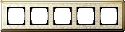 Рамка универсальная Gira ClassiX Art 5-м. латунь/кремовый картинка