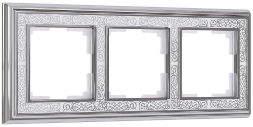 Рамка универсальная Werkel Palacio Gracia 3-м. металл хром/белый картинка