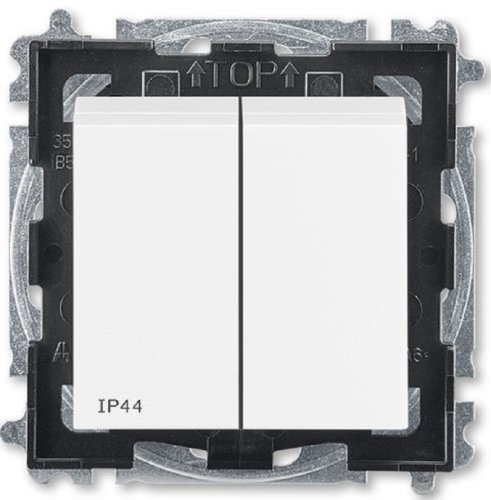Выключатель без рамки ABB EPJ Levit 2-кл. IP44 белый/белый картинка