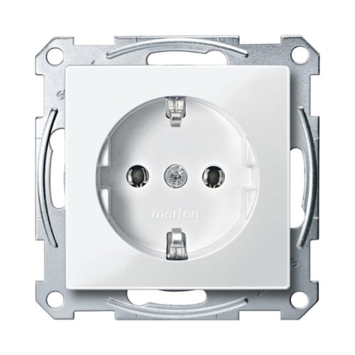 Розетка с заземлением без рамки Schneider Electric Merten System M 1-м. полярно-белый картинка фото 2