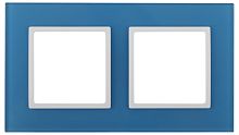 Рамка универсальная Эра Elegance 2-м. стекло голубое/белый картинка