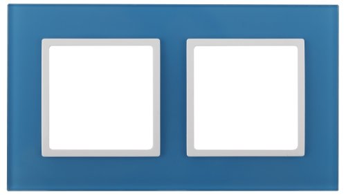 Рамка универсальная Эра Elegance 2-м. стекло голубое/белый фото Рамка универсальная Эра Elegance 2-м. стекло голубое/белый картинка
