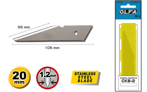 Лезвия OLFA для ножа CK-2, 18мм (105х20х1.2мм), 2шт  картинка
