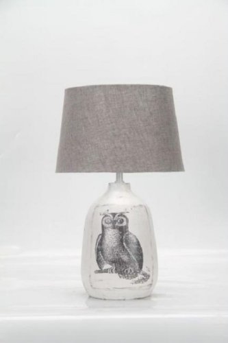 Светильник настольный Мелодия Света Сова 220В Е27 60Вт Серый/белый картинка 