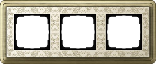 Рамка универсальная Gira ClassiX Art 3-м. бронза/кремовый картинка
