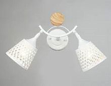 Бра двухрожковая Мелодия Света Е27 Белая/дерево картинка 