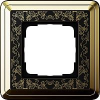 Рамка универсальная Gira ClassiX Art 1-м. латунь/черный картинка