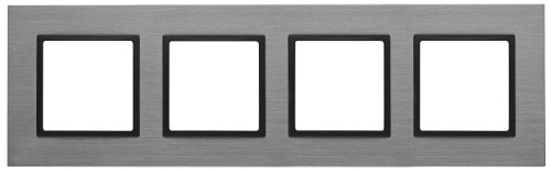 Рамка универсальная Эра Elegance 4-м. металл титан/антрацит картинка