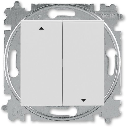 Выключатель жалюзи с фиксацией без рамки ABB EPJ Levit 2-кл. серый/белый картинка