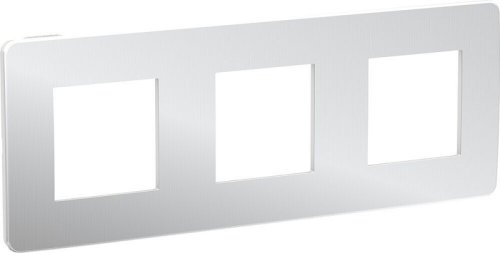 Рамка универсальная Schneider Electric Unica Studio Metal 3-м. хром/белый фото Рамка универсальная Schneider Electric Unica Studio Metal 3-м. хром/белый картинка
