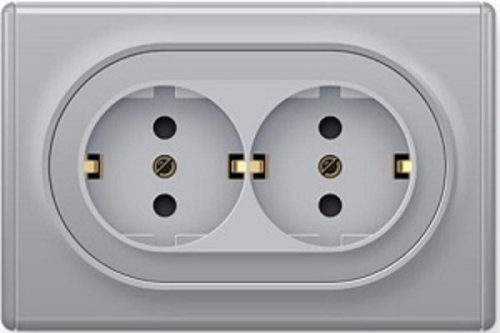 Розетка с заземлением OneKeyElectro Florence 1-м. 2 мод. серый картинка фото 2