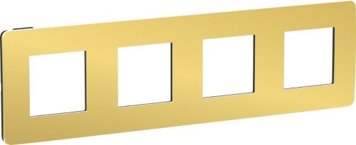 Рамка универсальная Schneider Electric Unica Studio Metal 4-м. золото/антрацит фото Рамка универсальная Schneider Electric Unica Studio Metal 4-м. золото/антрацит картинка