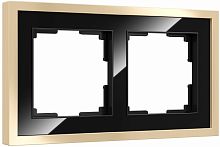 Рамка универсальная Werkel Baguette 2-м. металл черный/латунь картинка