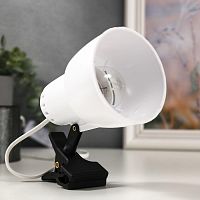 Светильник настольный ЛОН НТО-34В 220В E27 60Вт Белый/прищепка картинка 