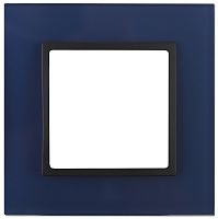 Рамка универсальная Эра Elegance 1-м. стекло синее/антрацит картинка
