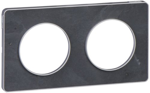 Рамка универсальная Schneider Electric Odace 2-м. камень сланец/алюминий картинка