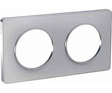 Рамка универсальная Schneider Electric Odace 2-м. алюминий/алюминий картинка