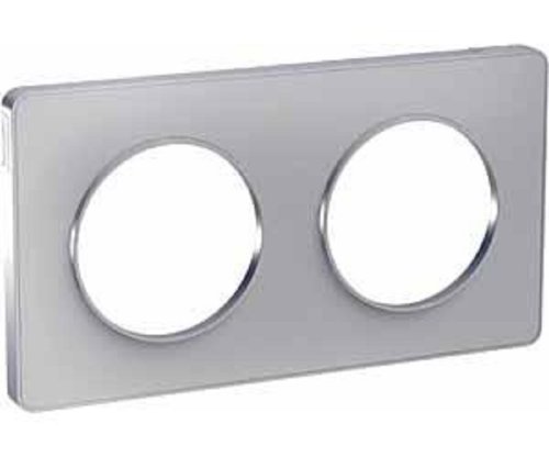 Рамка универсальная Schneider Electric Odace 2-м. алюминий/алюминий картинка