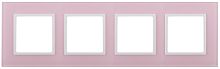 Рамка универсальная Эра Elegance 4-м. стекло розовое/белый картинка