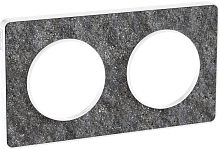 Рамка универсальная Schneider Electric Odace 2-м. камень черный фосфор/белый картинка