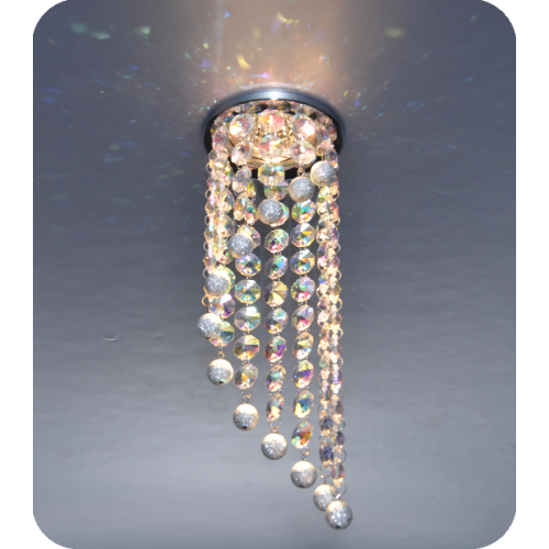 Светильник встраиваемый Италмак Florencia 51 6 05 MR16 60мм/50Вт тонированный хрусталь/сталь картинка 