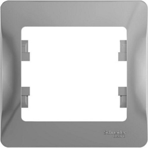 Рамка горизонтальная Systeme Electric Glossa 1-м. алюминий картинка фото 2