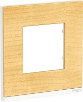 Рамка горизонтальная Schneider Electric Unica Studio Pure 1-м. дерево клен/белый